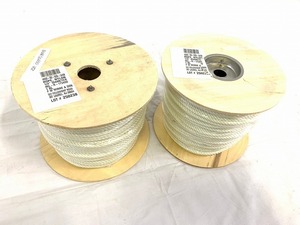 【米軍放出品】未使用品 ナイロンロープ 長さ182m 太さ6mm 2巻 キャンプ アウトドア 係留 (120) ☆MA23OK-W#24