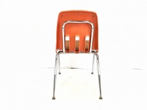 【米軍放出品】VIRCO スタッキングチェア 椅子 イス 1脚 ミッドセンチュリーモダン オレンジ (200) ☆MA29ZK-W#24_画像7