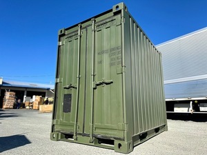 【米軍放出品】スチールコンテナ 両面(2面)開き ミニコンテナ 収納庫 物置 シェルター 世田谷ベース 秘密基地 バイク車庫(直)KA16CM-W