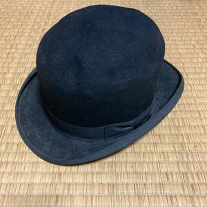戦前　大正時代～昭和時代初期　ボーラーハット　当時物　古い　フェルトハット　HAT　帽子　中折れハット　レトロ　アンティーク