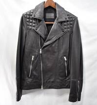 【ALLSAINTS】ダブルレザーライダースJKT黒XSオールセインツTaro Biker英国ブランド_画像1