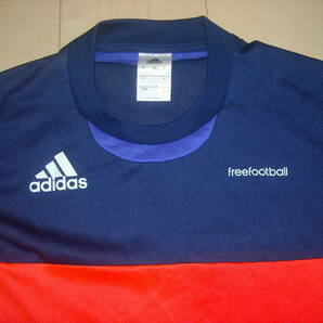 USED★adidasアディダス★CLIMACOOL☆freefootball☆DRY半袖Tシャツ☆色はネイビー/オレンジ/黄緑☆サイズM★の画像4