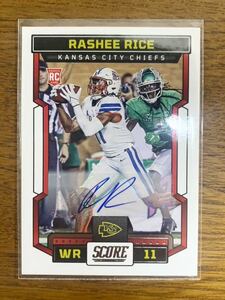 Rashee Rice Panini Score Football 2023 Rookie Autographs 直筆サイン RC ラシーライス チーフス Chiefs NFL 大活躍中