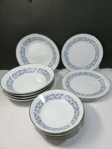 昭和レトロ■オールドノリタケ　日本陶器会社　「ロイヤルブルーシリーズ」食器　皿　13枚セット　　