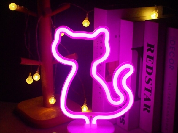 【送料無料！】 ☆★ 猫 ネオンサイン 猫グッズ NEON SIGN お店・クラブ・バー・キッチンカー・MY ROOM ★ 用途多彩・USB＆電池対応 ★☆