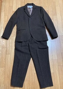 EEL BELL BOY JACKET & SHONEN PANTS イール ウール（ツイード）2P セットアップ ブラウン sizL