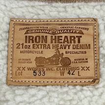 IRON HEART アイアンハート 533 21oz 裏ボア デニムジャケット Gジャン セルビッチデニム 42_画像7