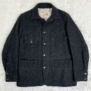 【シュガーケーン × ハリスツイード】ワークコート カバーオール ジャケット ウール ツイード 36 SUGAR CANE/Harris Tweed