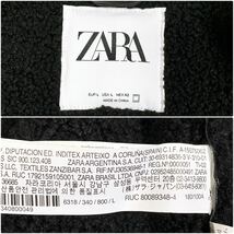 【美品】ZARA ザラ ダブルフェイス フェイク ムートン ボアジャケット フェイクレザー ブラック 黒 Lサイズ_画像9