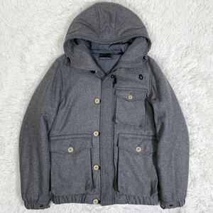 NUMBER (N)INE ナンバーナイン Fooded Box Pocket Jacket フーデッド ボックスポケット ジャケット ウール 中綿 グレー サイズ3