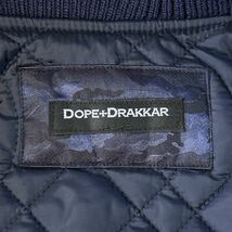 【未使用 定価4.2万】DOPE+DRAKKAR ドープ+ドラッカー ツイードウール 中綿 ダブルジップ フライトジャケット ネイビー L_画像8