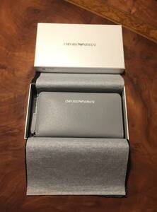 新品未使用 EMPORIO ARMANI エンポリオ アルマーニ・長財布ラウンドファスナー・オリジナルBOX・ライトグレー・送料480円～