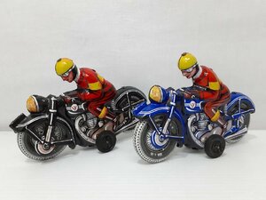 ☆当時物☆ １円～　Josef Wagner ＪＷ　西ドイツ製　ブリキ　バイク　ライダー　フリクションカー　ヴィンテージ　レトロ　2個セット