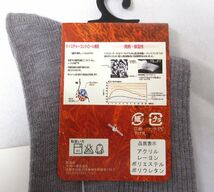 送料300円(税込)■fm650■レディース 足暖力 クルーソックス 22-24cm グレー 30足【シンオク】_画像4