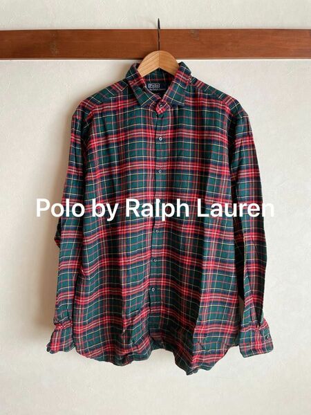 希少Polo by Ralph Lauren L/S コットン フランネル タータンチェック シャツ made in ITALY