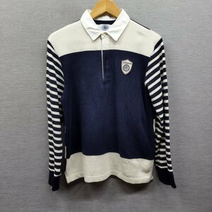 A48 J.PRESS J Press polo-shirt long sleeve Rugger shirt border cotton Kids Junior navy white size 160