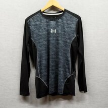 A122 UNDER ARMOUR アンダーアーマー トレーニング アンダー シャツ 長袖 スポーツ ポリエステル メンズ ブラック系 サイズ M_画像1