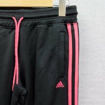 A137 adidas アディダス ジャージ トラック ジャケット パンツ セットアップ 上下 スポーツ トレーニング ライン ブラック レディース M_画像5