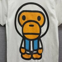 A276 BABY MILO A BATHING APE ベイビーマイロ アベイシングエイプ サル Tシャツ 半袖 カットソー レディース メンズ ホワイト XS_画像6