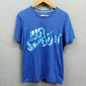 Z56 NIKE ナイキ 定番 JDI JUST DO IT スウッシュ ロゴ プリント Tシャツ メンズ オールシーズン ブルー サイズ M