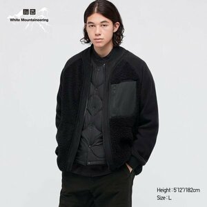 Z106 UNIQLO ユニクロ and White Mountaineering ホワイトマウンテニアリング フリース オーバーサイズ ジャケット テック サイズ S 古着