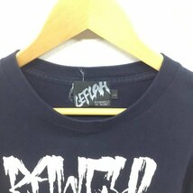 A485 LEFLAH レフラー 長袖 Tシャツ トップス ロンT クルーネック 文字 RAWCUL ネイビー 紺 メンズ サイズ L ストリート_画像2