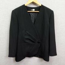 A517 SOIR BENIR ソワール ベニール ノーカラー ジャケット ギャザー 喪服 礼服 ブラックフォーマル レディース ブラック サイズ 11_画像1