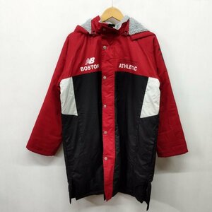 A550 NEW BALANCE New balance bench coat Kids size 160 reverse side boa fleece nylon sport red black soccer Logo 