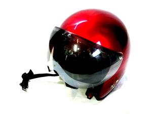 1円スタート ジェットヘルメット 南海部品 NMJ-01 レッドカラー サイズ:57-59cm バイク用品 セーフティ ナンカイ 12 TRI26