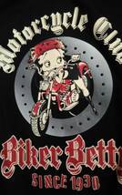 ☆メンズ☆BikerBetty ☆♪とってもカッコいい！ベティちゃんのラインストーン入り黒色長袖トレーナーです(o^―^o)サイズＬ☆新品☆_画像1