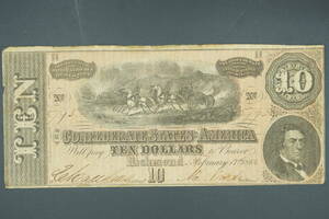 * rare old note America large 10 dollar bill 1864 year America ream . country note old note old coin old . old .*