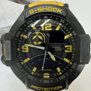 ★1円スタート★CASIO カシオ G-SHOCK Gショック スカイコックピット GA-1000 メンズ 腕時計 クォーツ 不動 ブラック×イエロー アナデジ