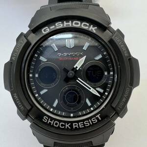 ★1円スタート★CASIO カシオ G-SHOCK Gショック デジアナ メンズ 腕時計 電波ソーラー 稼働 AWG-M100SBC ブラックカラー ベルト純正