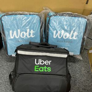 436.◎1円スタート・3点まとめ◎Uber Eats ウーバーイーツ Wolt ウォルト 配達バッグ デリバリーバッグ 保冷バッグ【110938】