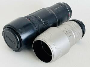 〇Y164 カメラレンズ まとめて2点 CANON ZOOMLENS EF 100-300mm1:5.6/Kenko MC UV SL-39 55mmレンズフード付 交換用レンズ