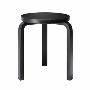 未組立♪正規品♪artek Stool60 オールブラックラッカー アルヴァ・アアルト アルテック スツール60 未使用品 Alvar Aalto 北欧 -70113206