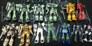 ガンプラ 完成品 144/1ザク ジャンク現状品 ザク大量 まとめて 欠品あります。 機動戦士ガンダム パーツ、改造ベース 