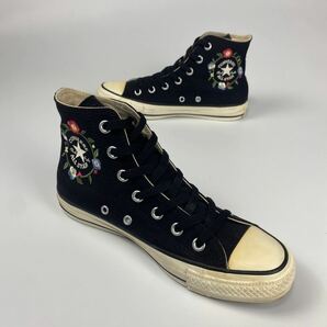 USED CONVERSE ALL STAR HI 24.0cm BLACK/FLOWER レディース コンバース オールスター ハイ 花柄 刺繍 スニーカー シューズの画像7