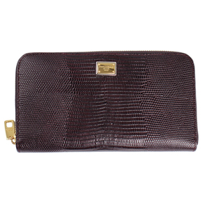  Dolce & Gabbana purse lady's DOLCE&GABBANA round fastener long wallet Lizard style type pushed . leather bordeaux BI0473 B5346 80327