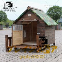 ◆新品◆中型/大型犬用 犬別荘 ペットハウス 犬小屋 豪華 ハウス おうち 屋外 庭用 防水 ドア 窓 ベランダ 日よけ 屋上ズックカバー付属_画像7