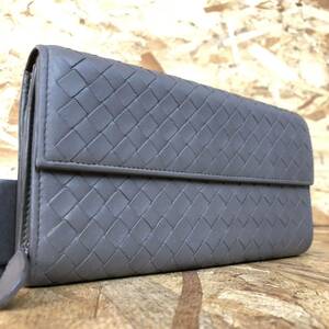 1円~美品 ボッテガヴェネタ イントレチャート ラウンドファスナー BOTTEGA VENETA 長財布 男女 二つ折り 小銭入れ 札入れ ボタン良好 新型