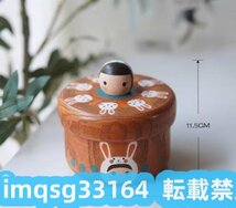 木製 女の子 キャンディー缶 プレゼント おやつ収納 兎 小物 手作り 誕生日 茶筒 小物入れ 可愛い贈り物 堅果収納_画像1