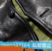 馬革 姫路レザー S～5XLサイズ選択可 ホースハイド コサック 1900s 強くお勧め★1.2mm ブラック ワーカーズジャケット カーコート_画像4