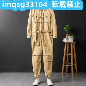 カーゴ 作業服 オーバーオール オールインワン ペインターパンツ サロペット 実用☆ つなぎ グリーン 長袖 Ｓ～ＸＸＬ つなぎ