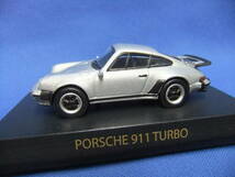 930型 銀色★京商★1/64★ポルシェ 911 ターボ 1977★美品★タッパー梱包_画像2