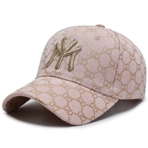 GDモノグラムキャップMYロゴベルトバックキャップ 帽子★ピンク/ ゴールド