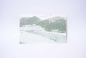 日本八景 木曽川 日本ライン 犬山城 及び 犬山橋 の遠望 岐阜 戦前 絵葉書 明治 大正 昭和 F