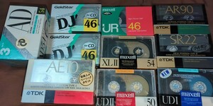 未開封 カセットテープ 10本 TDK Maxell マクセル GoldStar SR22 UDⅡ AE10 UR DJ XlⅡ 当時物 ハイポジ AR90