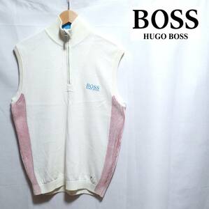 ☆HUGO BOSS　☆ヒューゴボス　☆ハーフジップ　☆モックネックニットベスト　☆ゴルフウエア　☆大谷翔平　☆メンズ　☆S