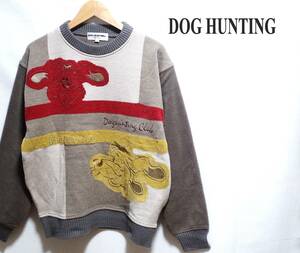 ☆DOG HUNTING　☆ニット×フリース　☆デザインセーター　☆プルオーバー　☆フリースセーター　☆メンズ　Ｍ　